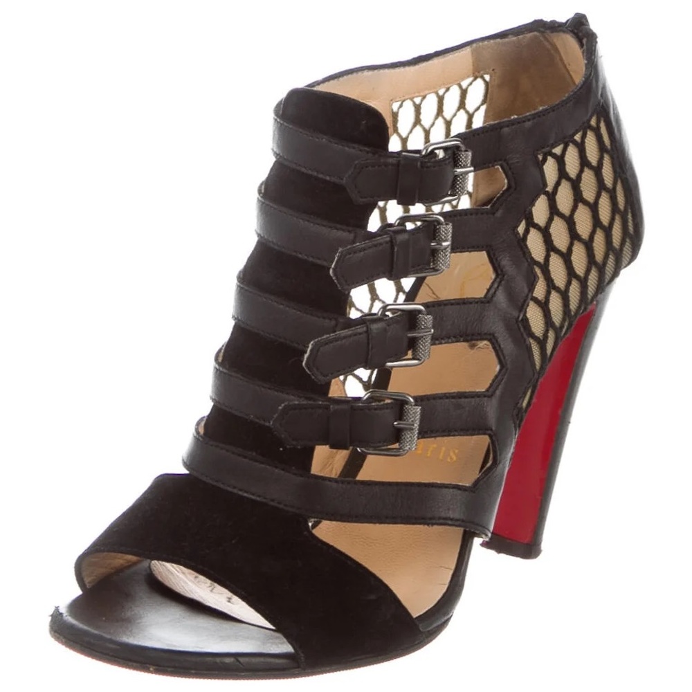 Christian Louboutin Trotti 100 Leather Gladiator Sandals Size 37.5